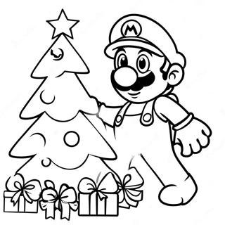 Mario Schmuckt Den Weihnachtsbaum Ausmalbild 82753 24209