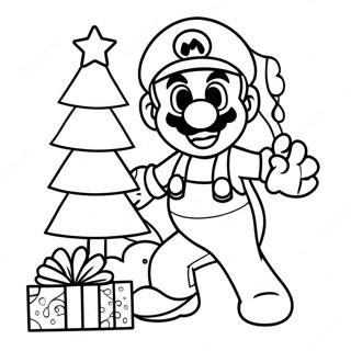 Mario Schmuckt Den Weihnachtsbaum Ausmalbild 82753 24211