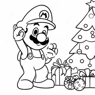 Mario Schmuckt Den Weihnachtsbaum Ausmalbild 82753 24212