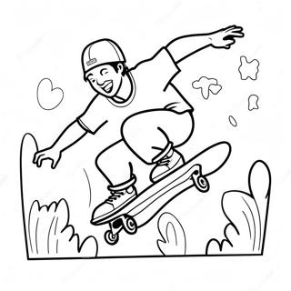 Skateboardfahrer Macht Einen Flip Ausmalbild 82857-24289