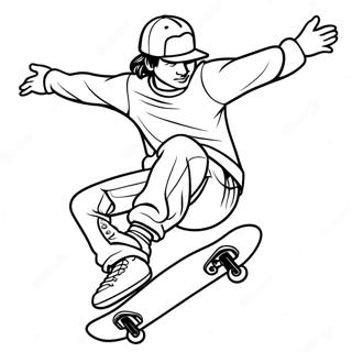 Skateboardfahrer Macht Einen Flip Ausmalbild 82857-24290