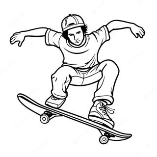 Skateboardfahrer Macht Einen Flip Ausmalbild 82857-24291