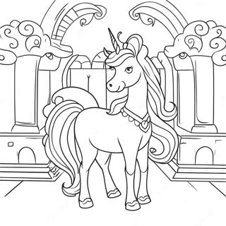 Majestatische Einhorn Prinzessin In Einem Schloss Ausmalbild 82883 24310