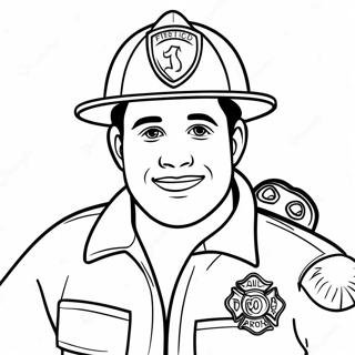 Freundlicher Feuerwehrmann Sicherheits Ausmalbild 83114 24492