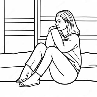 Nachdenklicher Erwachsener Sitzt Ausmalbild 83371 24698