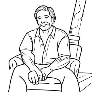 Nachdenklicher Erwachsener Sitzt Ausmalbild 83371 24699