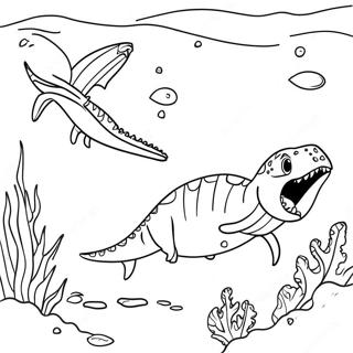 Mosasaurus Unterwasserszene Ausmalbild 83807-25042