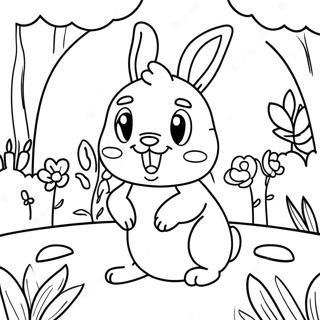 Verspielter Hase Im Garten Ausmalbild 84241-25380