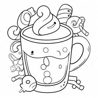 Verspielte Heisse Schokolade Mit Zuckerstangen Ausmalbild 84368-25480