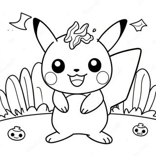 Gruseliges Pikachu Beim Süßes Oder Saures Ausmalbild Ausmalbilder