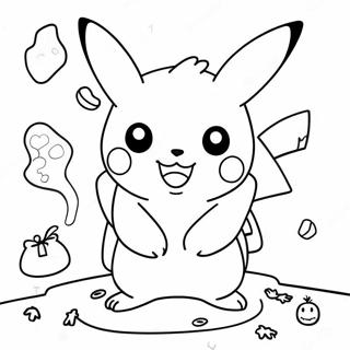 Gruseliges Pikachu Beim Süßes Oder Saures Ausmalbild Ausmalbilder