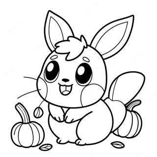 Charmantes Eevee Mit Kürbissen Ausmalbild Ausmalbilder