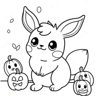 Charmantes Eevee Mit Kürbissen Ausmalbild Ausmalbilder