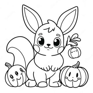 Charmantes Eevee Mit Kürbissen Ausmalbild Ausmalbilder