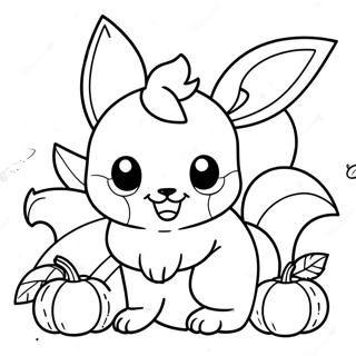 Charmantes Eevee Mit Kürbissen Ausmalbild Ausmalbilder