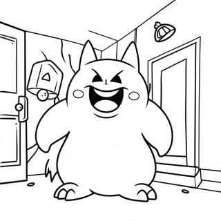 Mysteriöses Gengar In Einem Spukhaus Ausmalbild Ausmalbilder