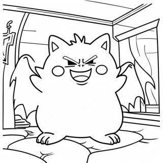Mysteriöses Gengar In Einem Spukhaus Ausmalbild Ausmalbilder