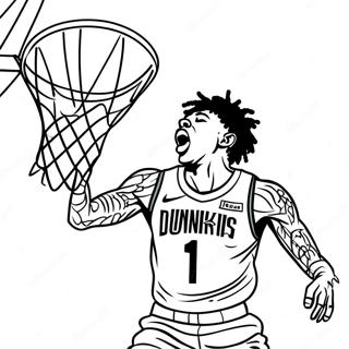 Ja Morant Beim Dunking Ausmalbild 85210-26210