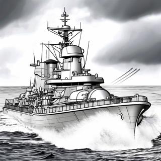 Schlachtschiff In Sturmischen Gewassern Ausmalbild 85623-26535