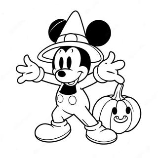 Mickey Mouse In Einem Halloween-Kostüm Ausmalbild Ausmalbilder