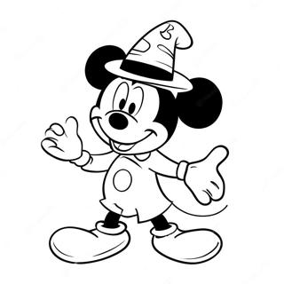Mickey Mouse In Einem Halloween-Kostüm Ausmalbild Ausmalbilder