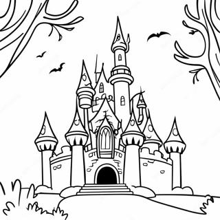 Heimgesuchtes Disney Schloss Halloween Ausmalbild Ausmalbilder
