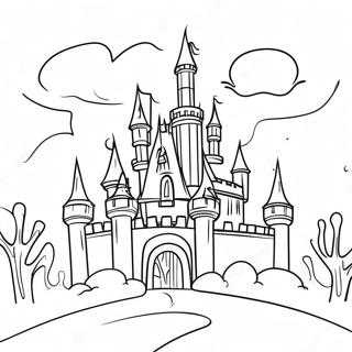 Heimgesuchtes Disney Schloss Halloween Ausmalbild Ausmalbilder