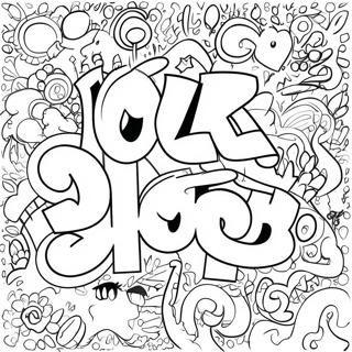 Kunstlerisches Schimpfwort Graffiti Ausmalbild 86237 27023