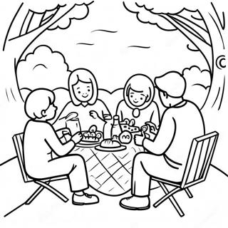 Familienpicknick Mit Decke Ausmalbild 86672-27357