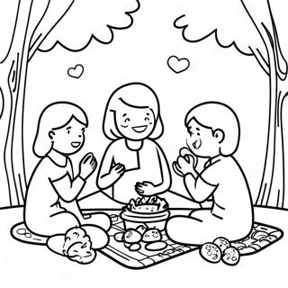 Familienpicknick Mit Decke Ausmalbild 86672-27359