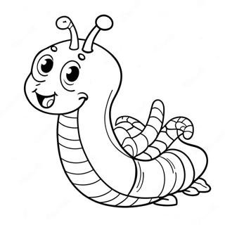 Niedlicher Cartoon Wurm Ausmalbild 86826-27473