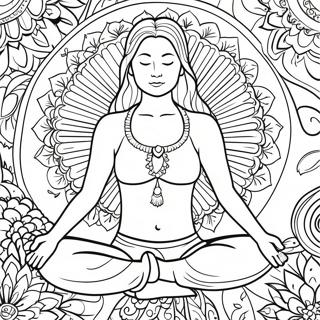 Friedliche Yoga Pose Ausmalbild 87056 27655