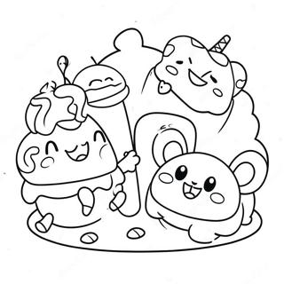 Gluckliche Num Noms Die Zusammen Spielen Ausmalbild 87391-27916