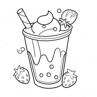 Erdbeermilchshake Mit Streuseln Ausmalbild 87467 27969