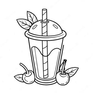 Vanille Milchshake Mit Kirsche Obendrauf Ausmalbild 87468-27974