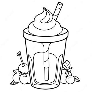 Vanille Milchshake Mit Kirsche Obendrauf Ausmalbild 87468-27976