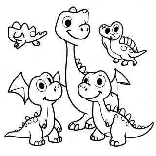 Freundliche Dinosaurier Familie Ausmalbild 87800-28225