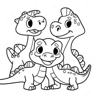 Freundliche Dinosaurier Familie Ausmalbild 87800-28226