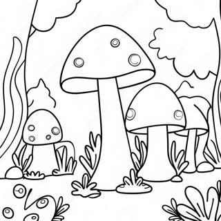 Verspielt Pilzwald Ausmalbild 87826-28431