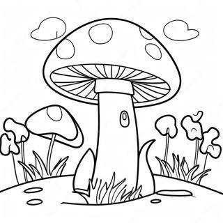 Groovige Pilzlandschaft Ausmalbild 87827-28434