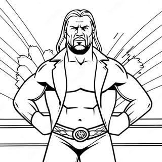 3d Triple H Im Ring Ausmalbild 87957 28537