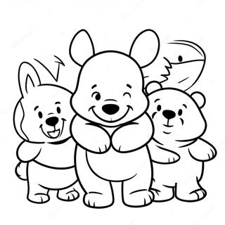 Niedlicher Baby Winnie Puuh Mit Freunden Ausmalbild 88057-28606