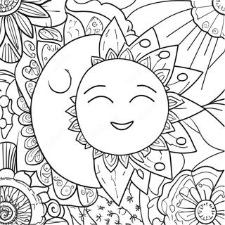 Verspielt Bohemian Sonne Und Mond Ausmalbild 88443 28907