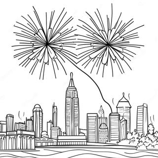 Festliches Feuerwerk Uber Der Stadt Ausmalbild 88497-28955