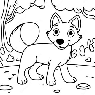 Ausmalbild Von Verspieltem Fuchs Und Hund 88752 29143