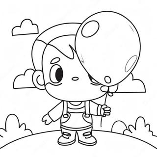 Susser Junge Mit Herzluftballon Ausmalbild 88804 29184