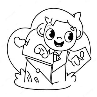 Lustiger Junge Der Einen Liebesbrief Sendet Ausmalbild 88805 29185