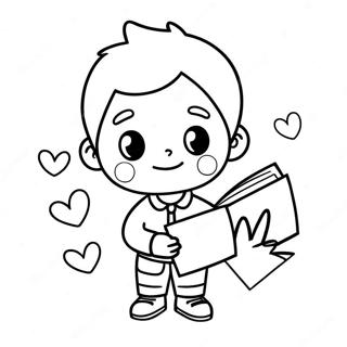 Lustiger Junge Der Einen Liebesbrief Sendet Ausmalbild 88805 29187