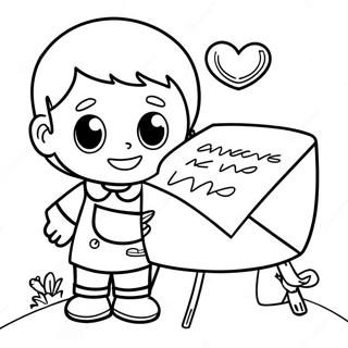Lustiger Junge Der Einen Liebesbrief Sendet Ausmalbild 88805 29188