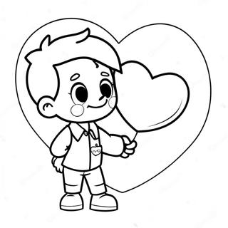 Verspielter Junge Mit Einem Riesigen Herz Ausmalbild 88807 29193